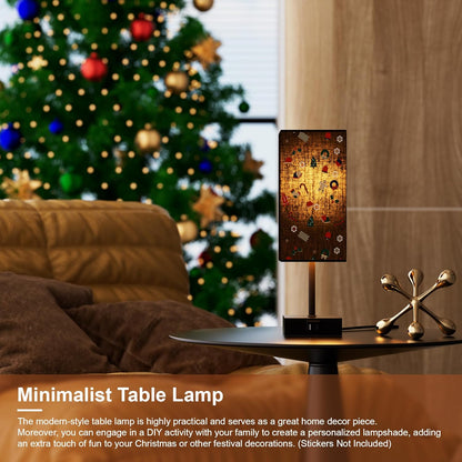 Bedside Table Lamp for Bedroom with 2 USB Ports, 14-Inch, Black