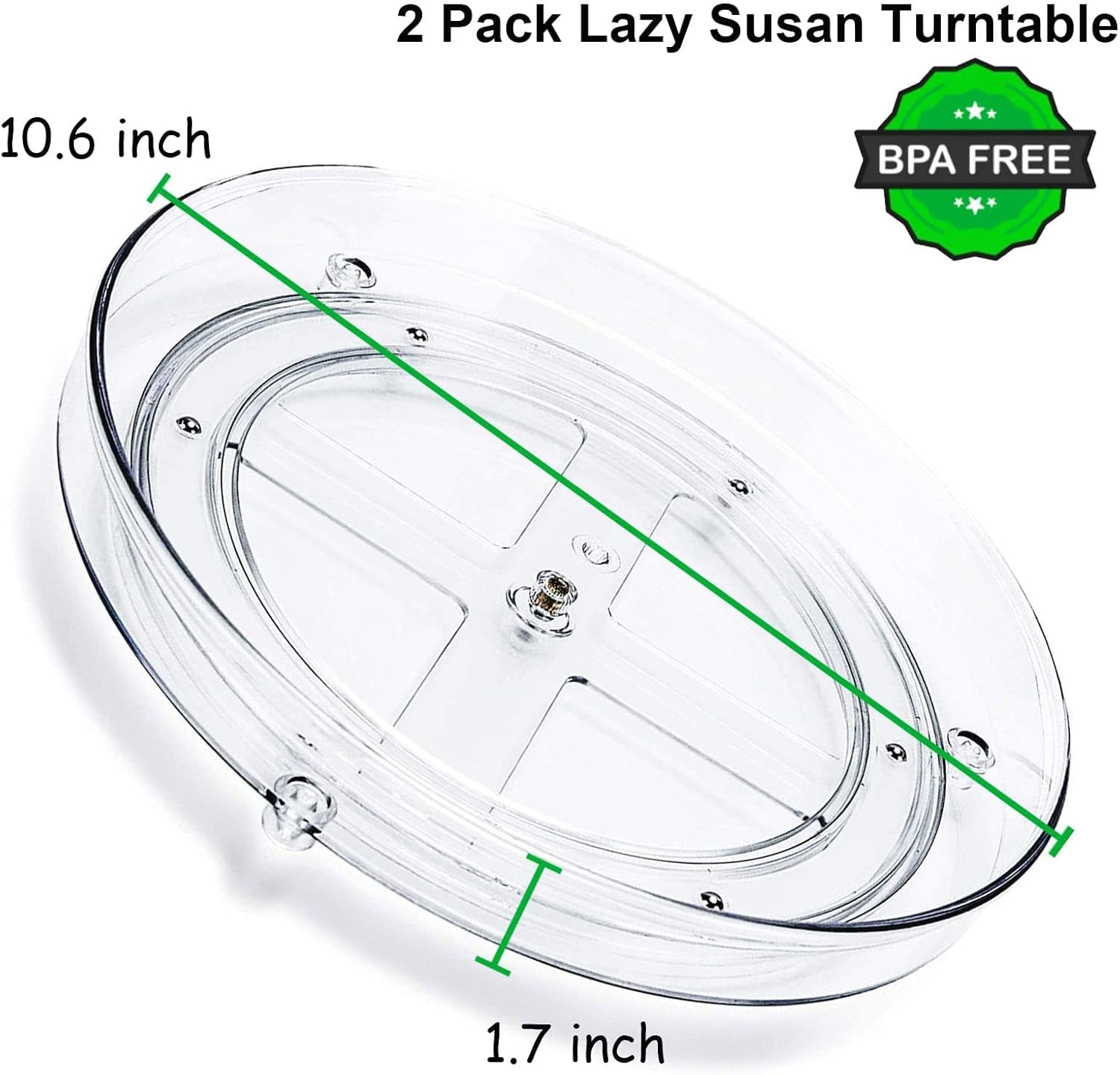 2 Pack Lazy Susan Organizer,10.6" Turntable Organizer for Pantry