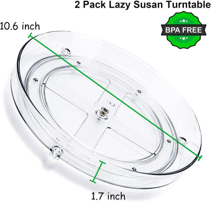 2 Pack Lazy Susan Organizer,10.6" Turntable Organizer for Pantry