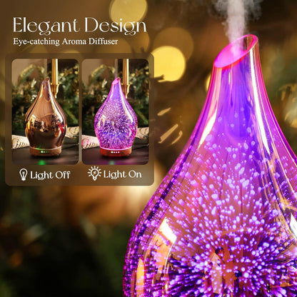 Essential Oil Diffuser 150Ml Handmade Glass Diffuser 6H Runtime