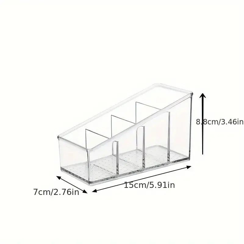 Romote Control Holder with 4 Compartments Clear Romote Holder Home Decor Kitchen Acccessories Make up Orangizer Storage
