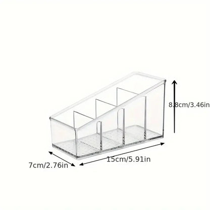 Romote Control Holder with 4 Compartments Clear Romote Holder Home Decor Kitchen Acccessories Make up Orangizer Storage