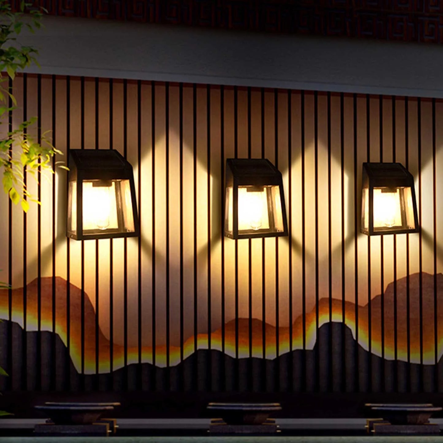 2Pc Solar Lights for Outside,Solar Security Lights,Solar Flood Lights,Outdoor Solar Lighting Stick on Wall,Solar Motion Lights
