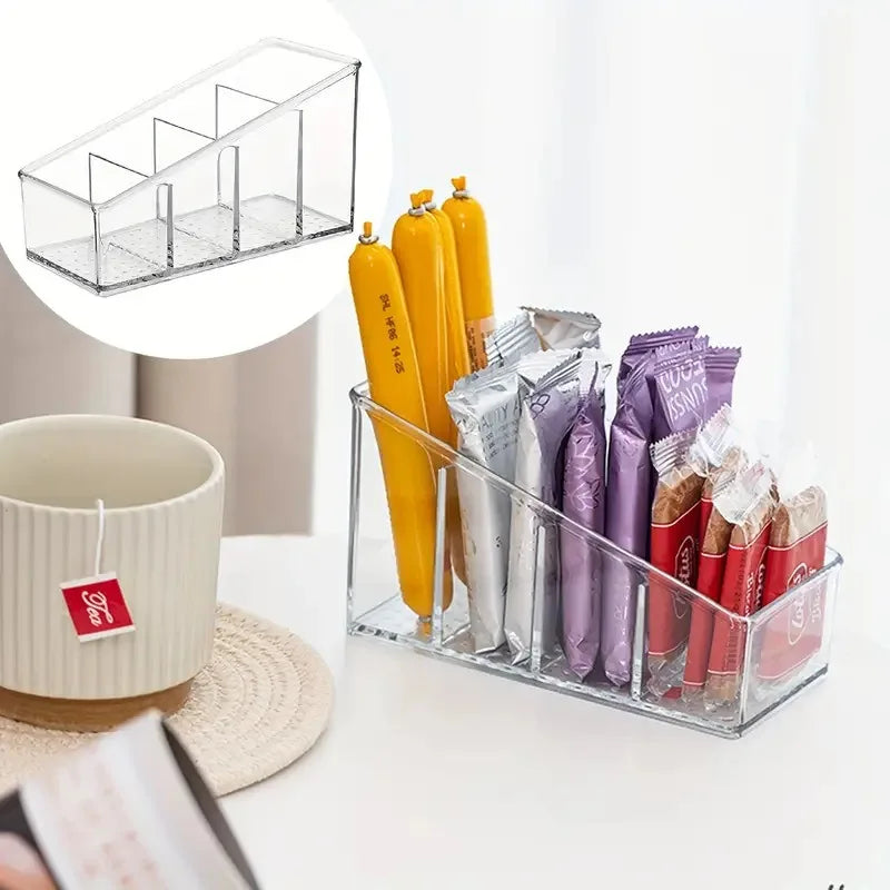 Romote Control Holder with 4 Compartments Clear Romote Holder Home Decor Kitchen Acccessories Make up Orangizer Storage