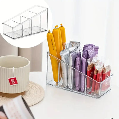 Romote Control Holder with 4 Compartments Clear Romote Holder Home Decor Kitchen Acccessories Make up Orangizer Storage