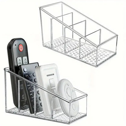 Romote Control Holder with 4 Compartments Clear Romote Holder Home Decor Kitchen Acccessories Make up Orangizer Storage