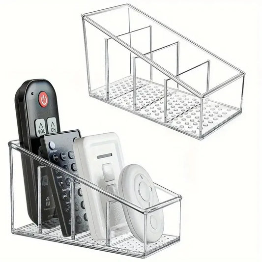 Romote Control Holder with 4 Compartments Clear Romote Holder Home Decor Kitchen Acccessories Make up Orangizer Storage