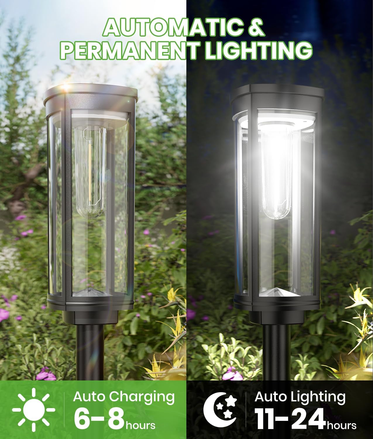 Solar Landscape Lights, 6 Pack, Cool White, IP65