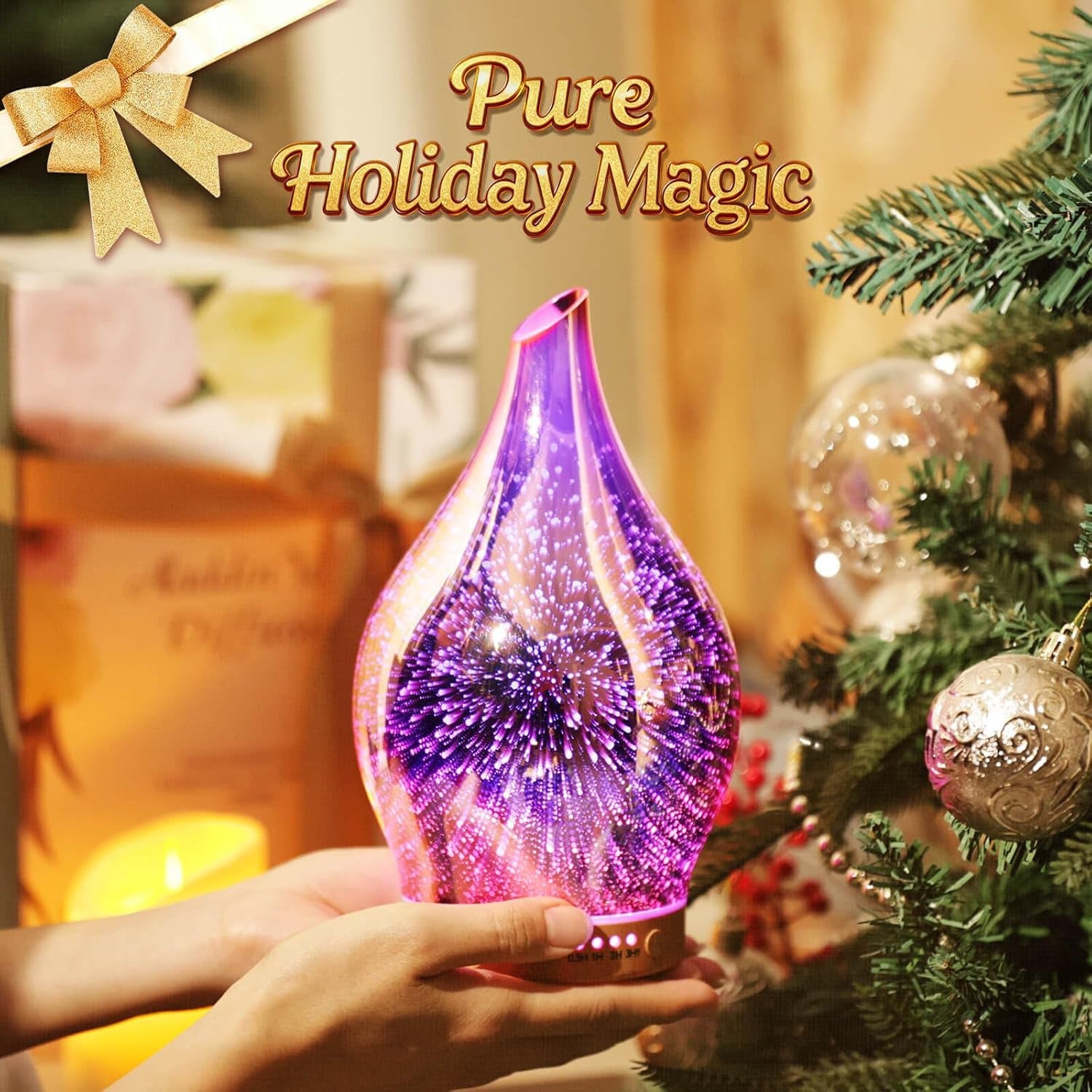 Essential Oil Diffuser 150Ml Handmade Glass Diffuser 6H Runtime