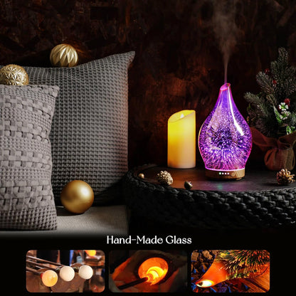 Essential Oil Diffuser 150Ml Handmade Glass Diffuser 6H Runtime