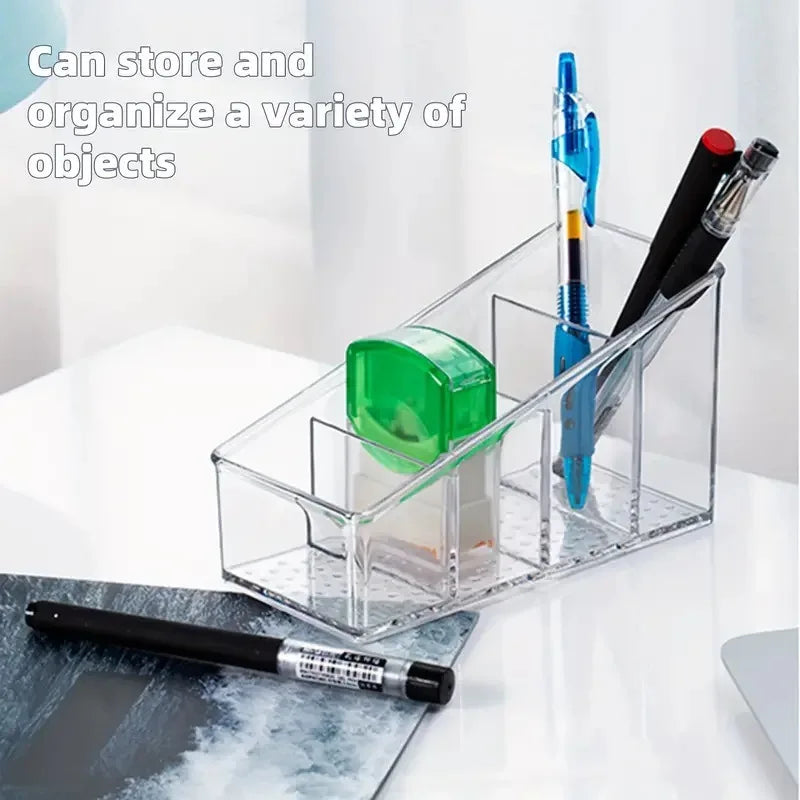 Romote Control Holder with 4 Compartments Clear Romote Holder Home Decor Kitchen Acccessories Make up Orangizer Storage